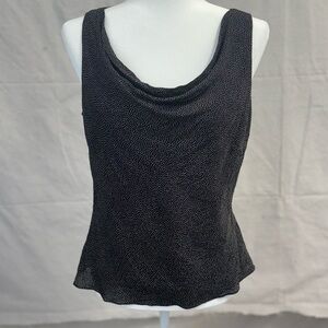 Ann Taylor Black and White Speckled Tank Top